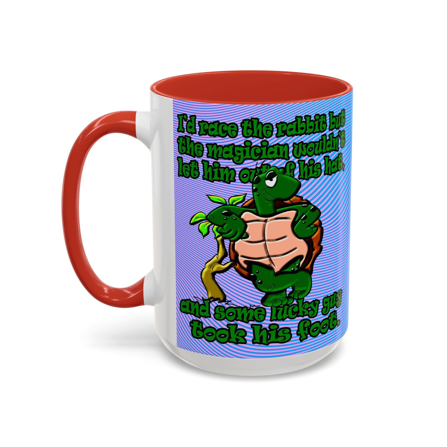 turtle race - Accent Mug (light blue-purple wave)