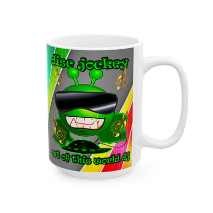 disc jockey - White Mug (rainbow split)