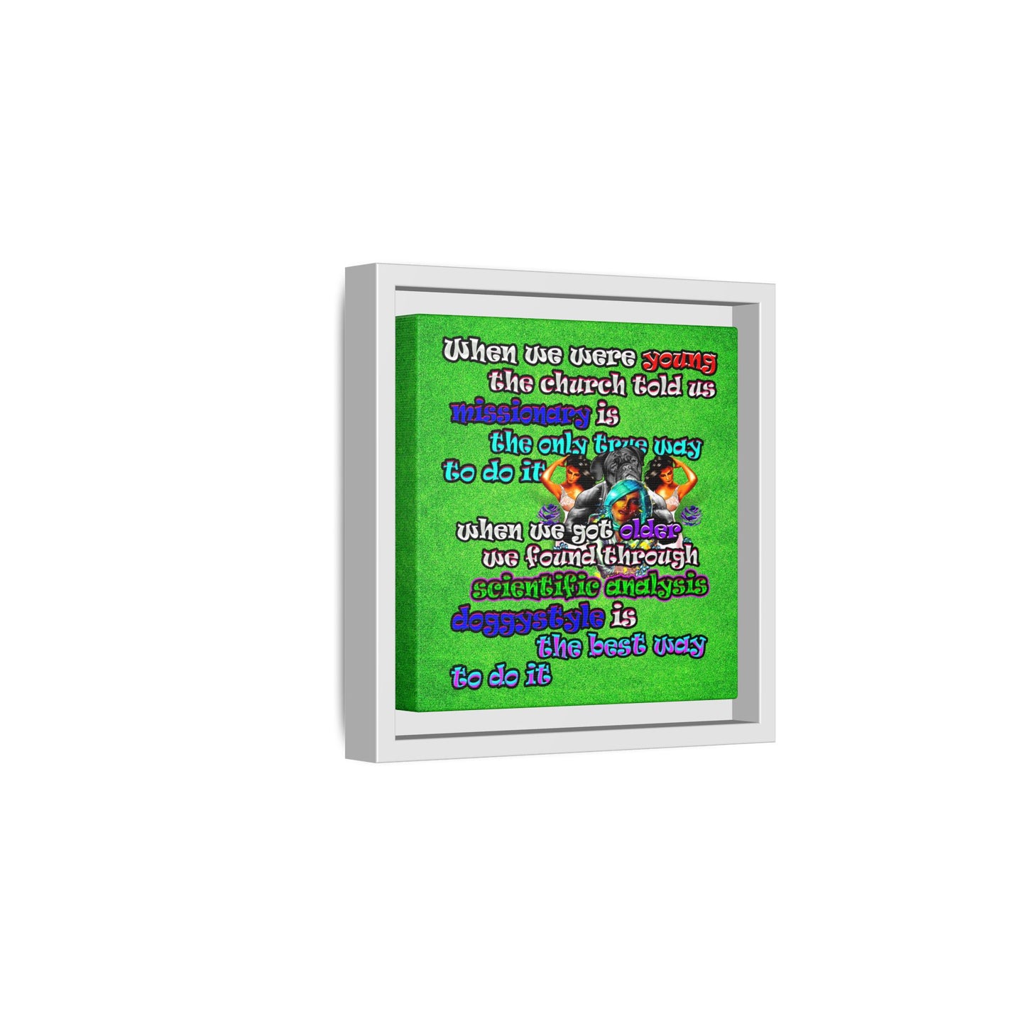 doggystyle - framed canvas art (green turf)