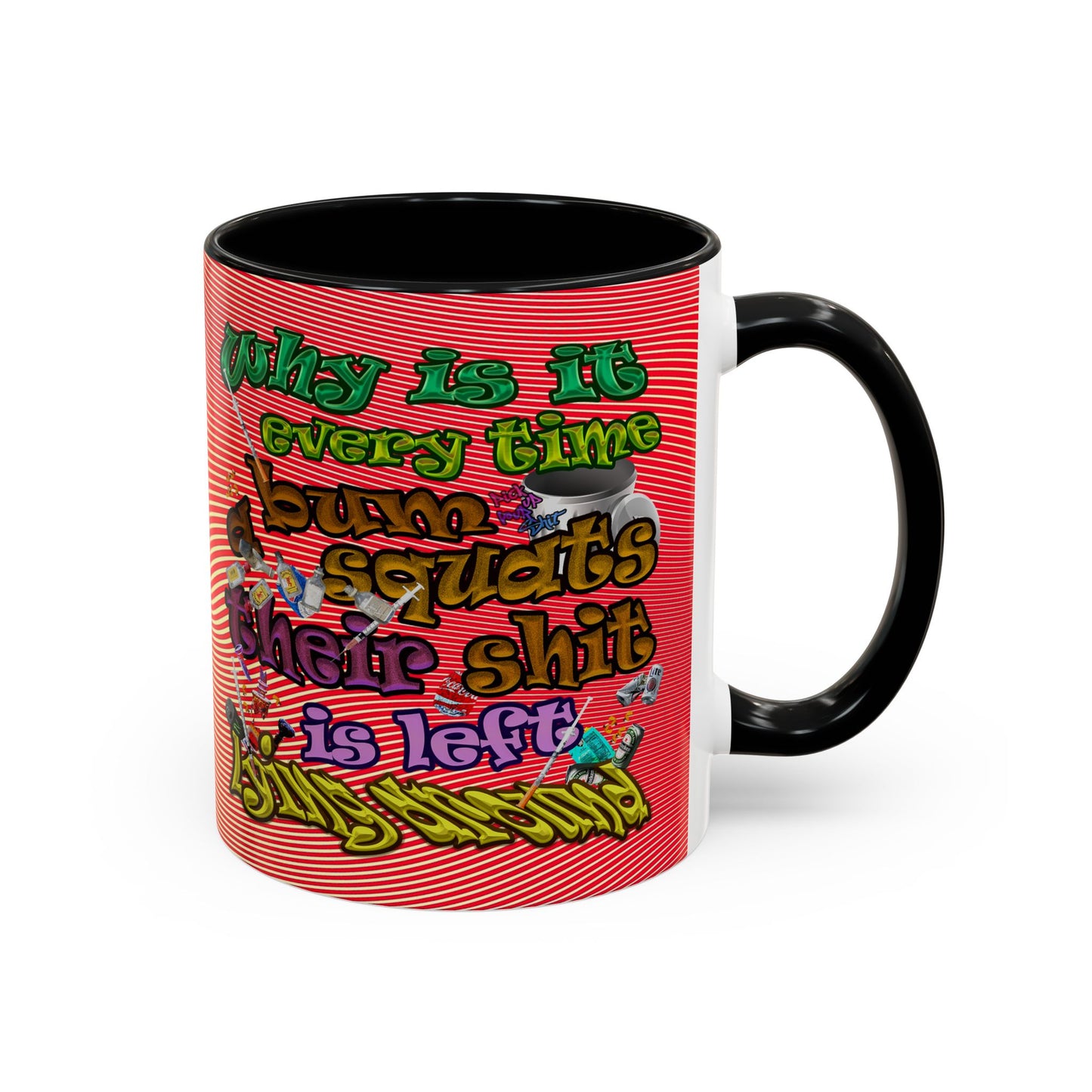 the bum's shit - Accent Mug (yellow-orange wave)