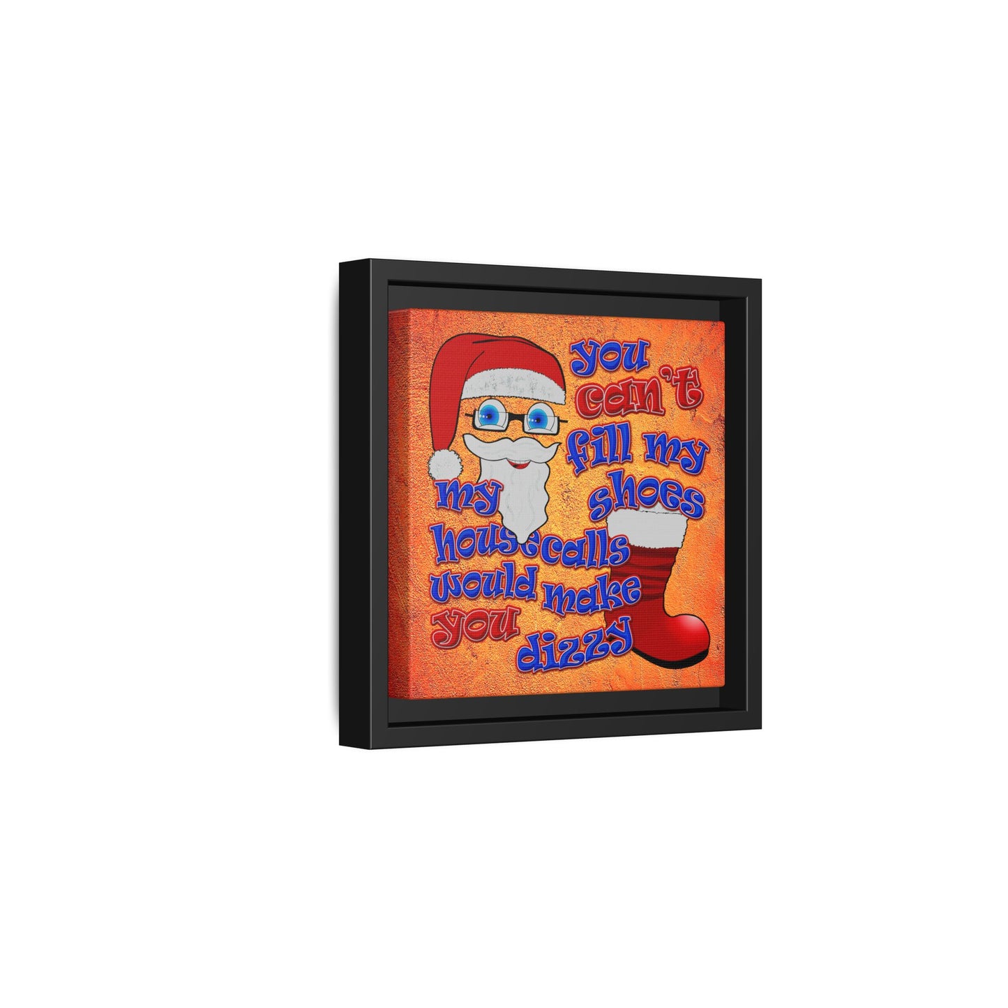 santa's shoes - framed canvas art (burnt orange)