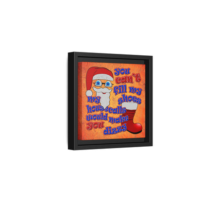 santa's shoes - framed canvas art (burnt orange)