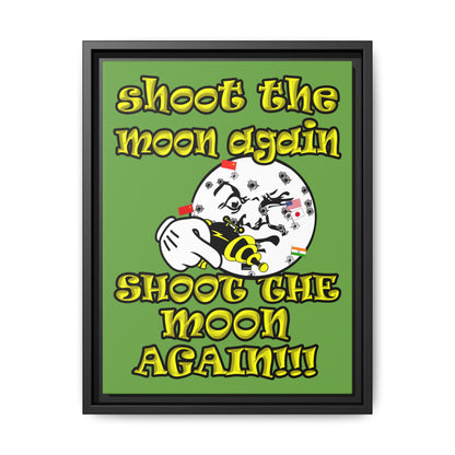 shoot the moon again - framed canvas art (green)