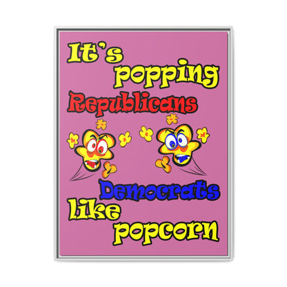 popping like popcorn - framed canvas art (light pink)