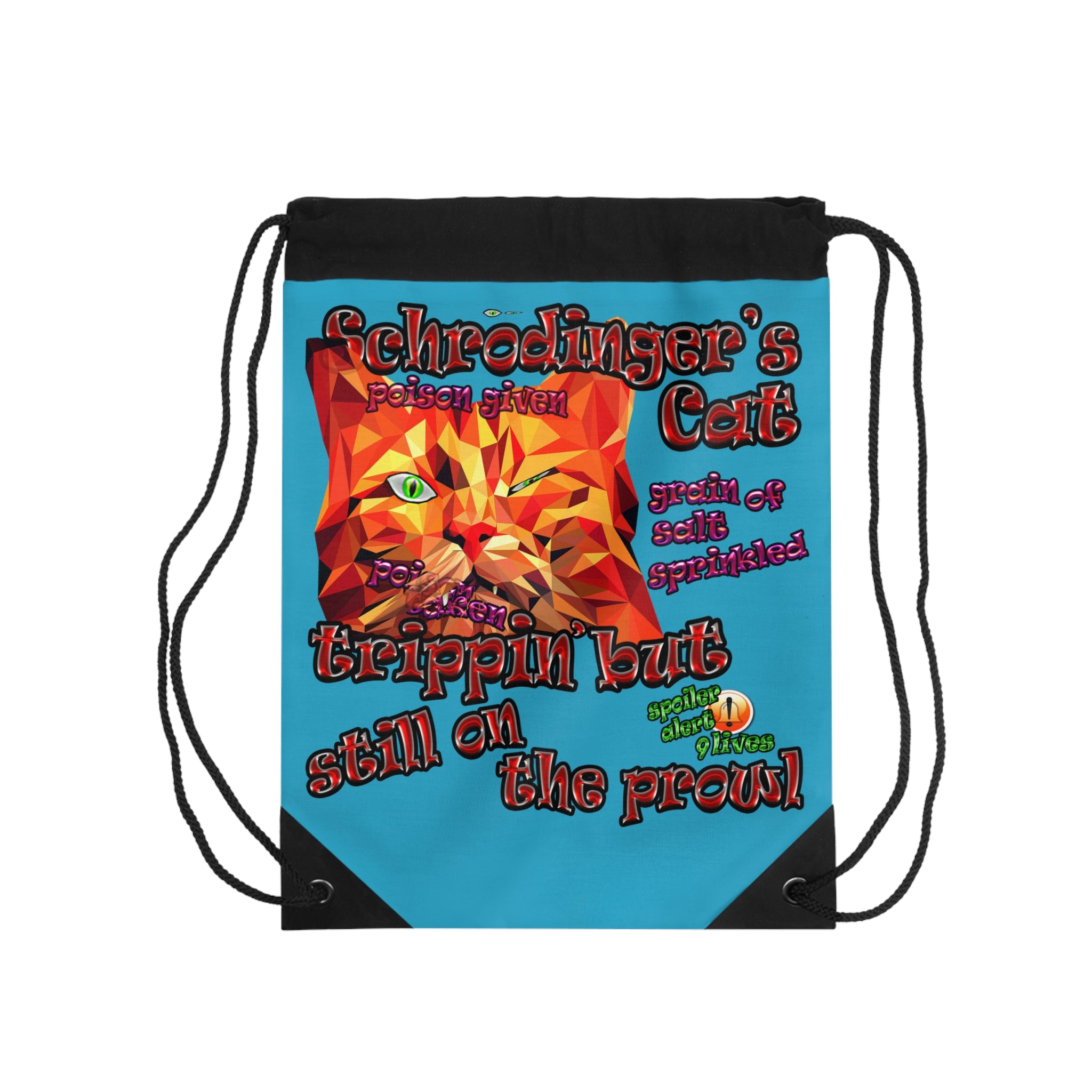 schrodinger's cat - Drawstring Bag (turquoise)