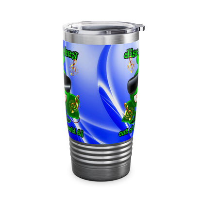 disc jockey - Ringneck Tumbler, 20oz (blue-white wave)