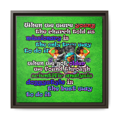doggystyle - framed canvas art (green turf)