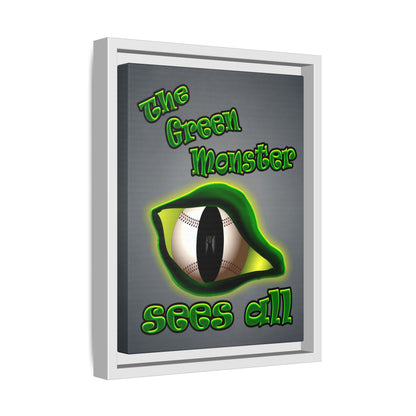 green monster - framed canvas art (grey-light grey)