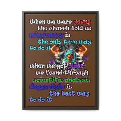 doggystyle - framed canvas art (brown)