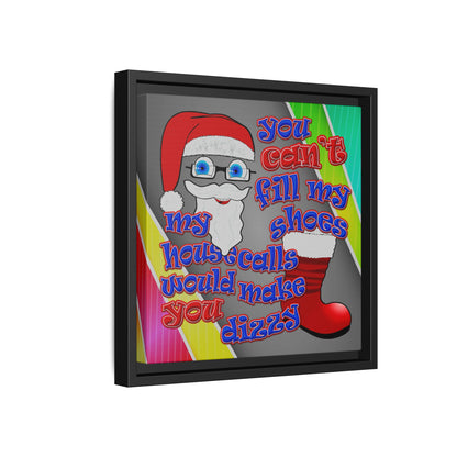 santa's shoes - framed canvas art (rainbow split)
