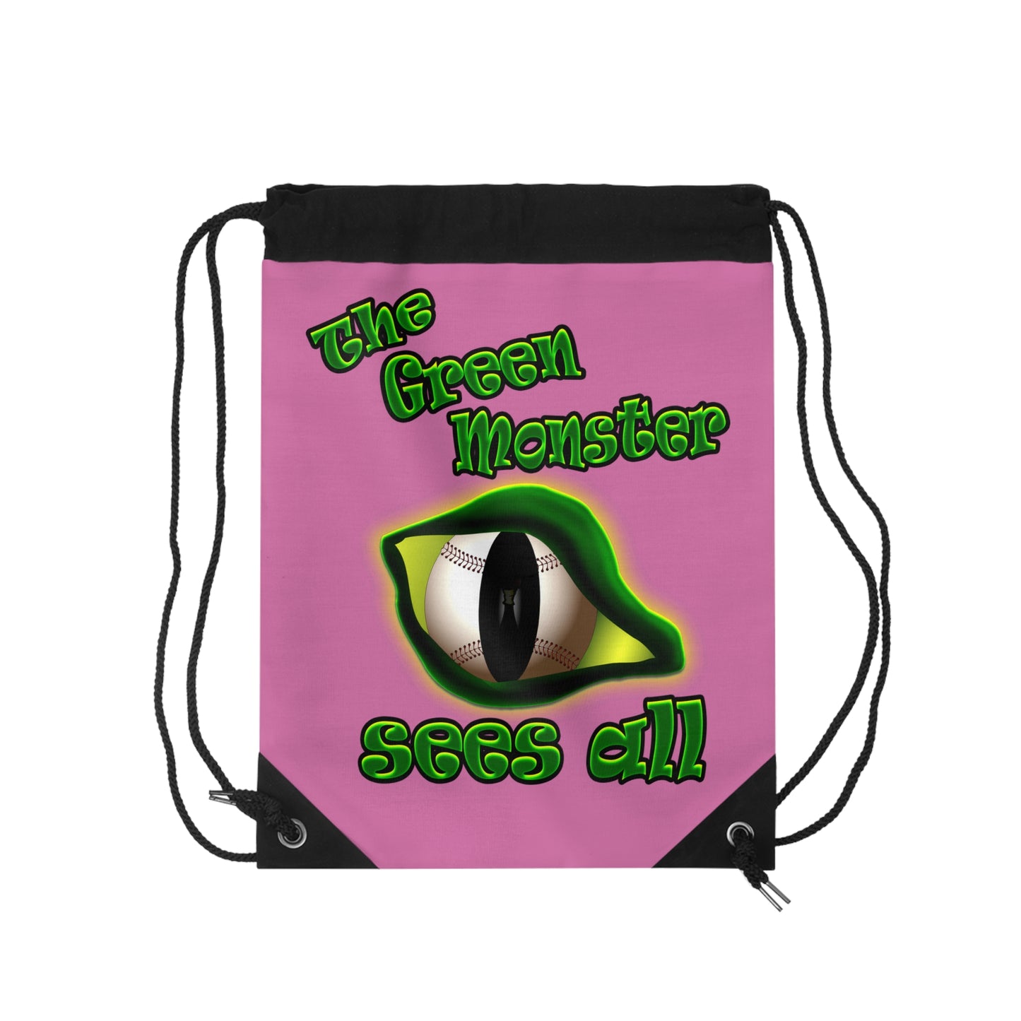 green monster - Drawstring Bag (light pink)