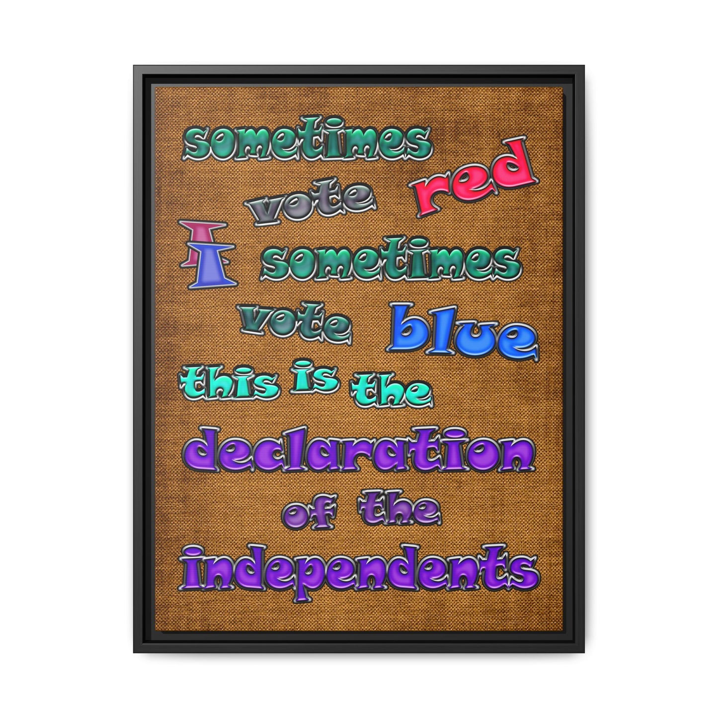 declaration of the independents - framed canvas art (brown papyrus)