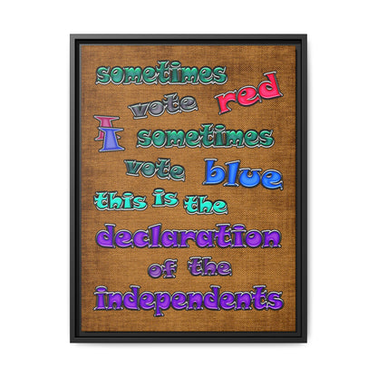 declaration of the independents - framed canvas art (brown papyrus)