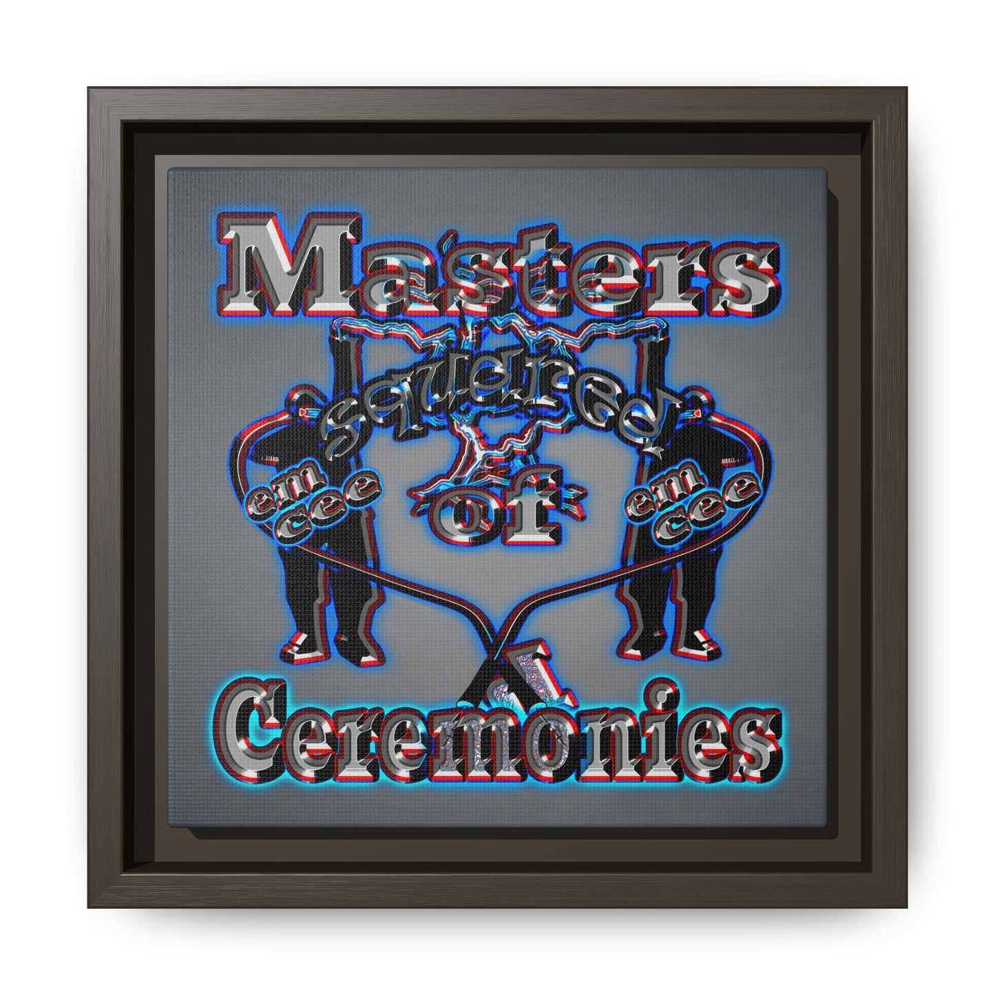 em cee squared - framed canvas art (grey-light grey)