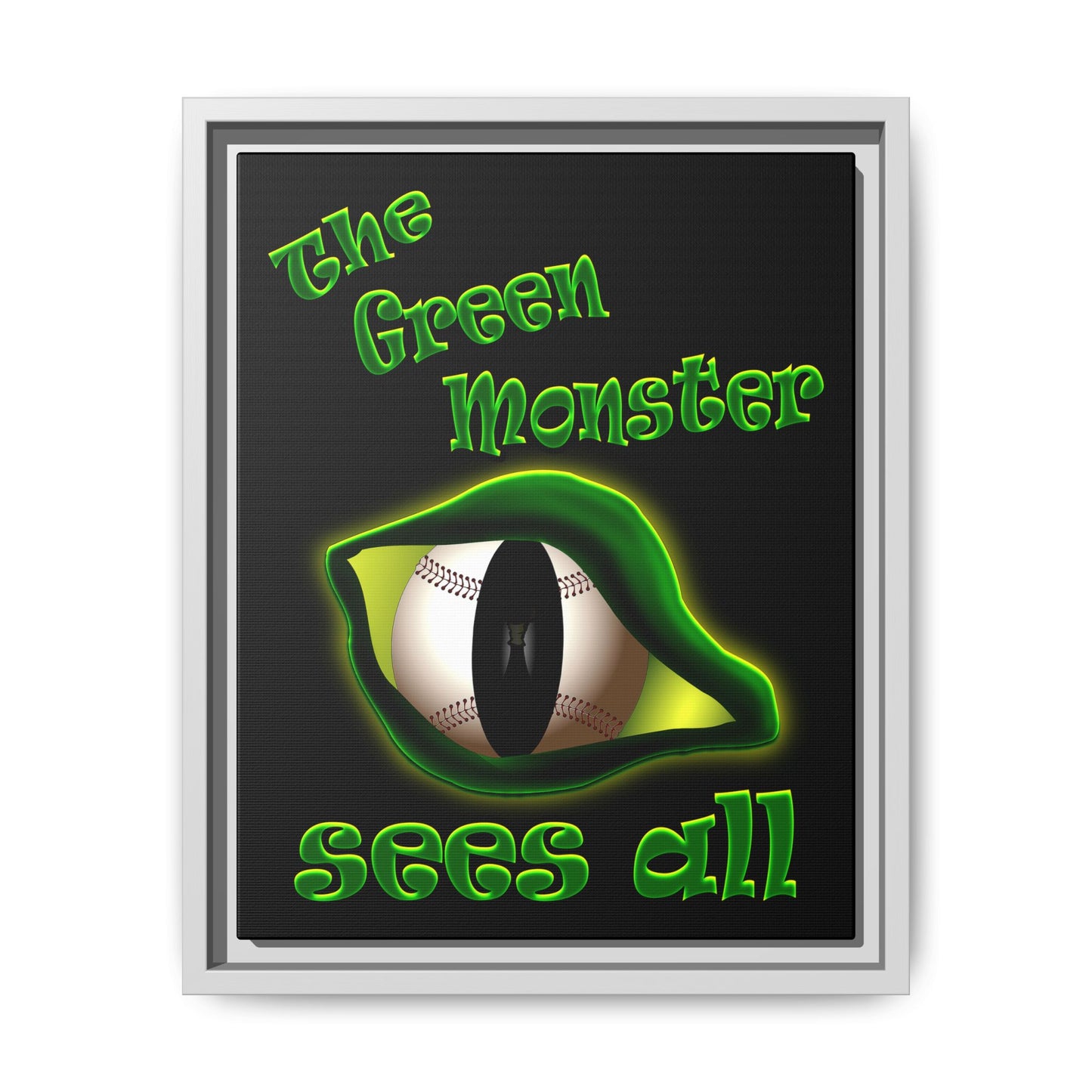 green monster - framed canvas art (black)