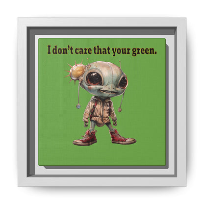 I don't care that your green - framed canvas art (green)