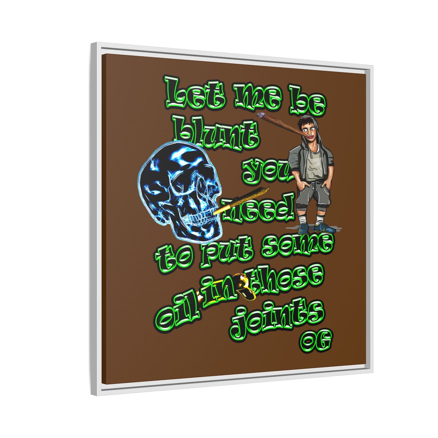 og - framed canvas art (brown)