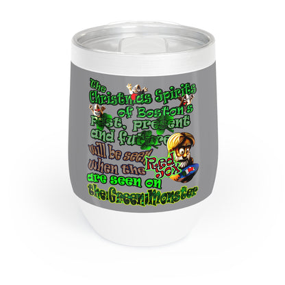 christmas spirits of boston - Chill Wine Tumbler (grey)