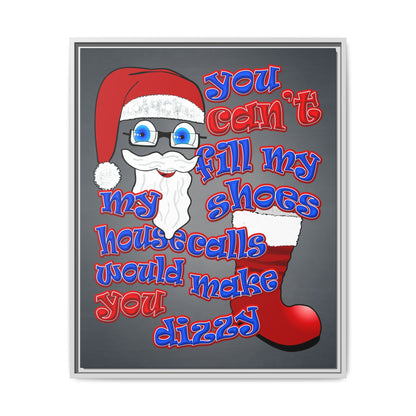santa's shoes - framed canvas art (grey-light grey)