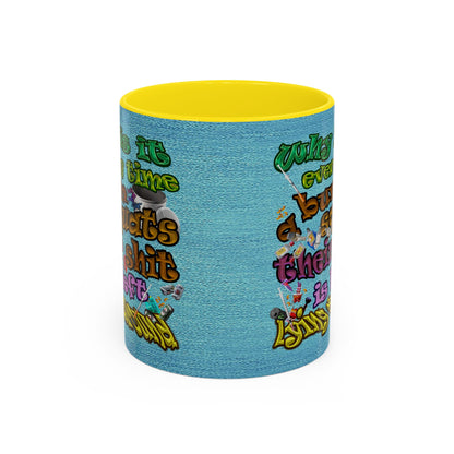 the bum's shit - Accent Mug (faded blue)