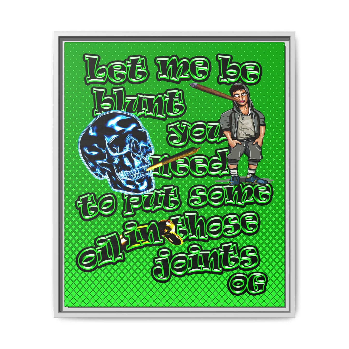 og - framed canvas art (logo green)