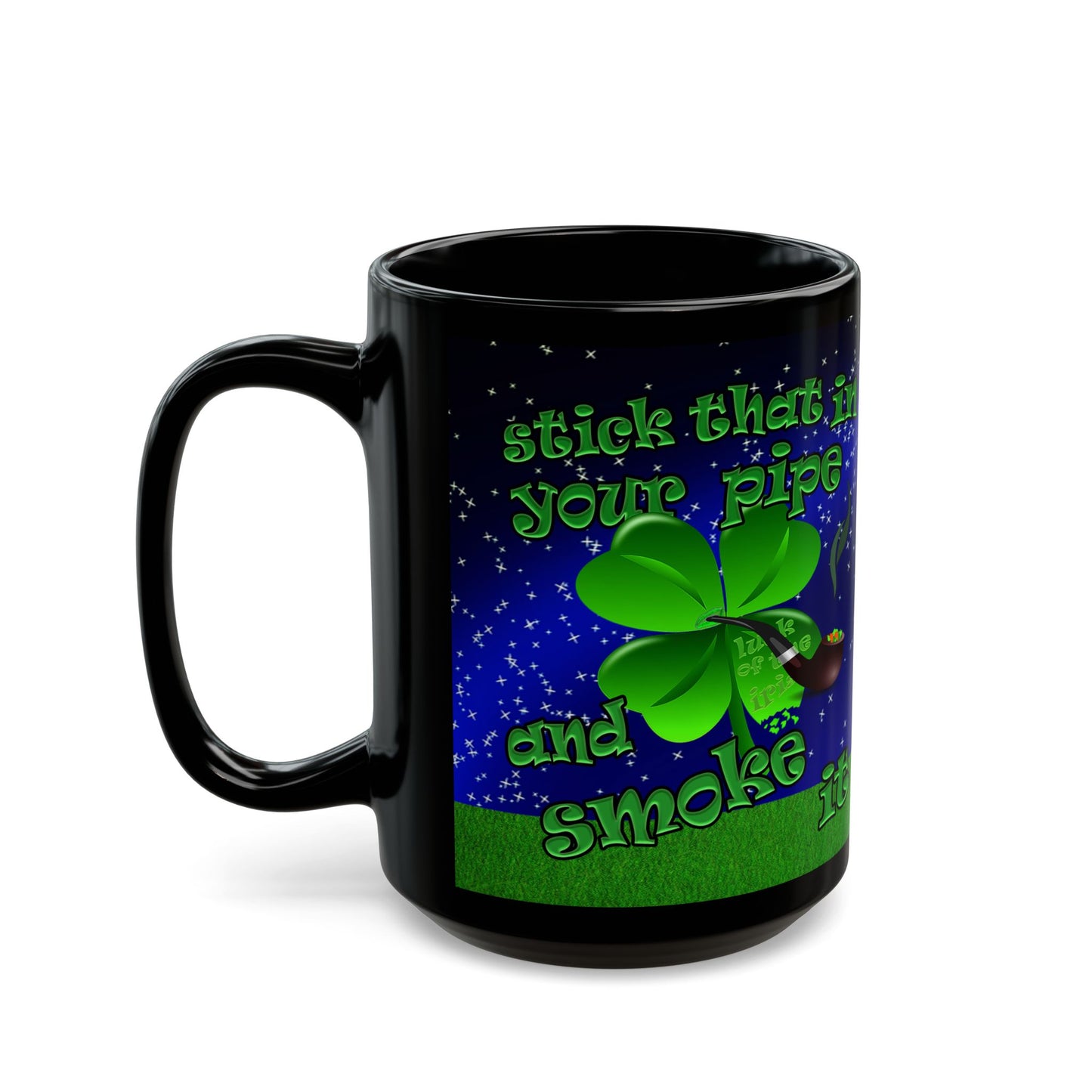 celtics logo - Black Mug ('snoops' background)