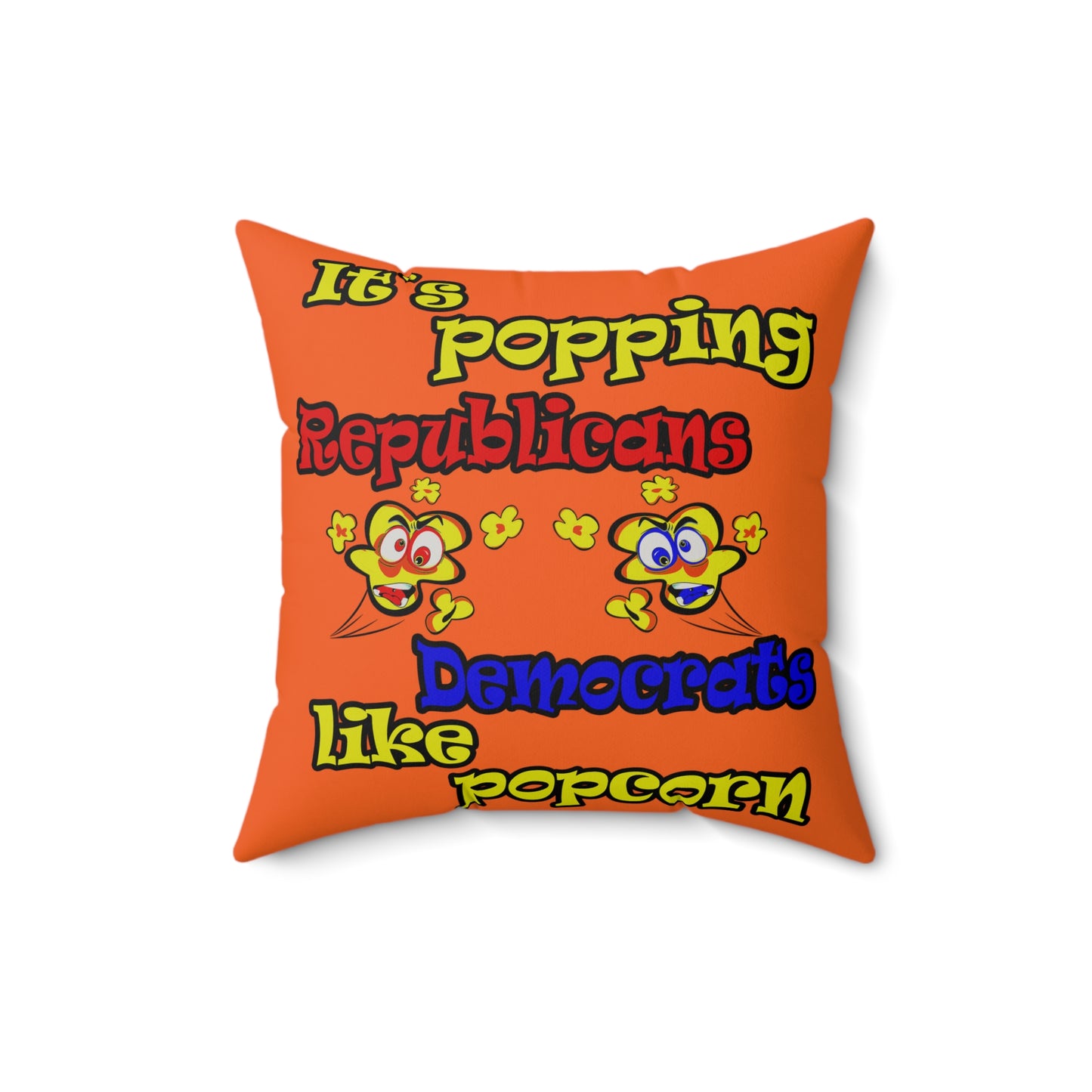popping like popcorn - Faux Suede Square Pillow - (orange)