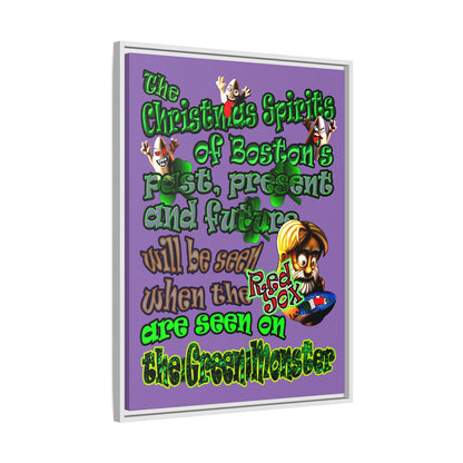 christmas spirits of boston - framed canvas art (light purple)