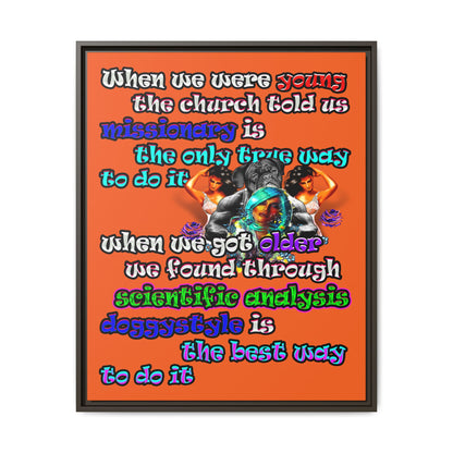doggystyle - framed canvas art (orange)