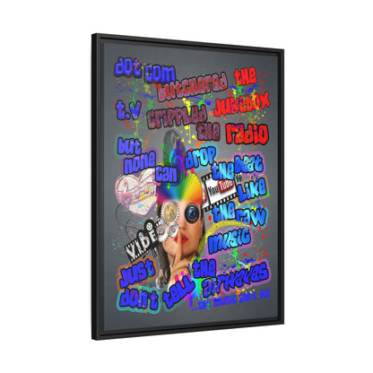 drop the beat - framed canvas art (grey-light grey)