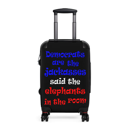 donkeys and elephants - Suitcase (black)