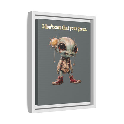 I don't care that your green - framed canvas art (dark grey)