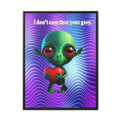 I don't care that your grey - framed canvas art (purple wave)