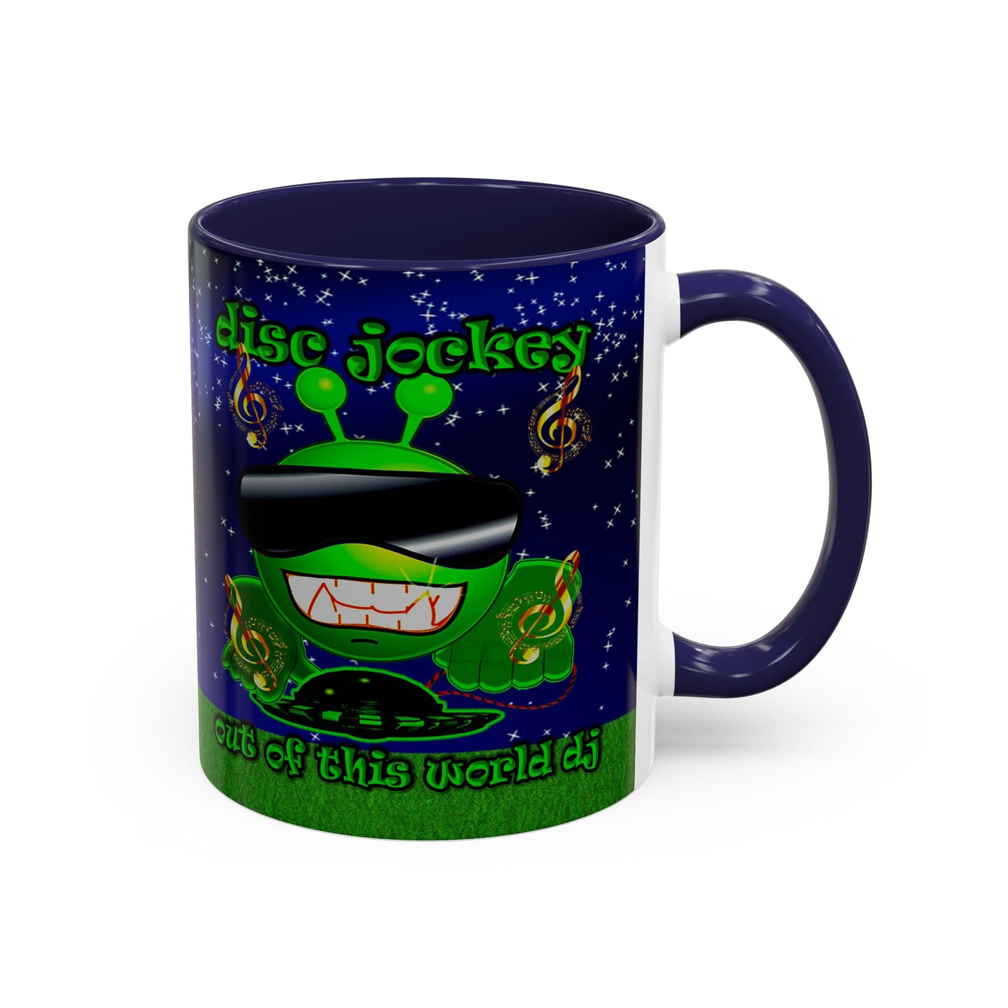 disc jockey - Accent Mug ('snoops' background)