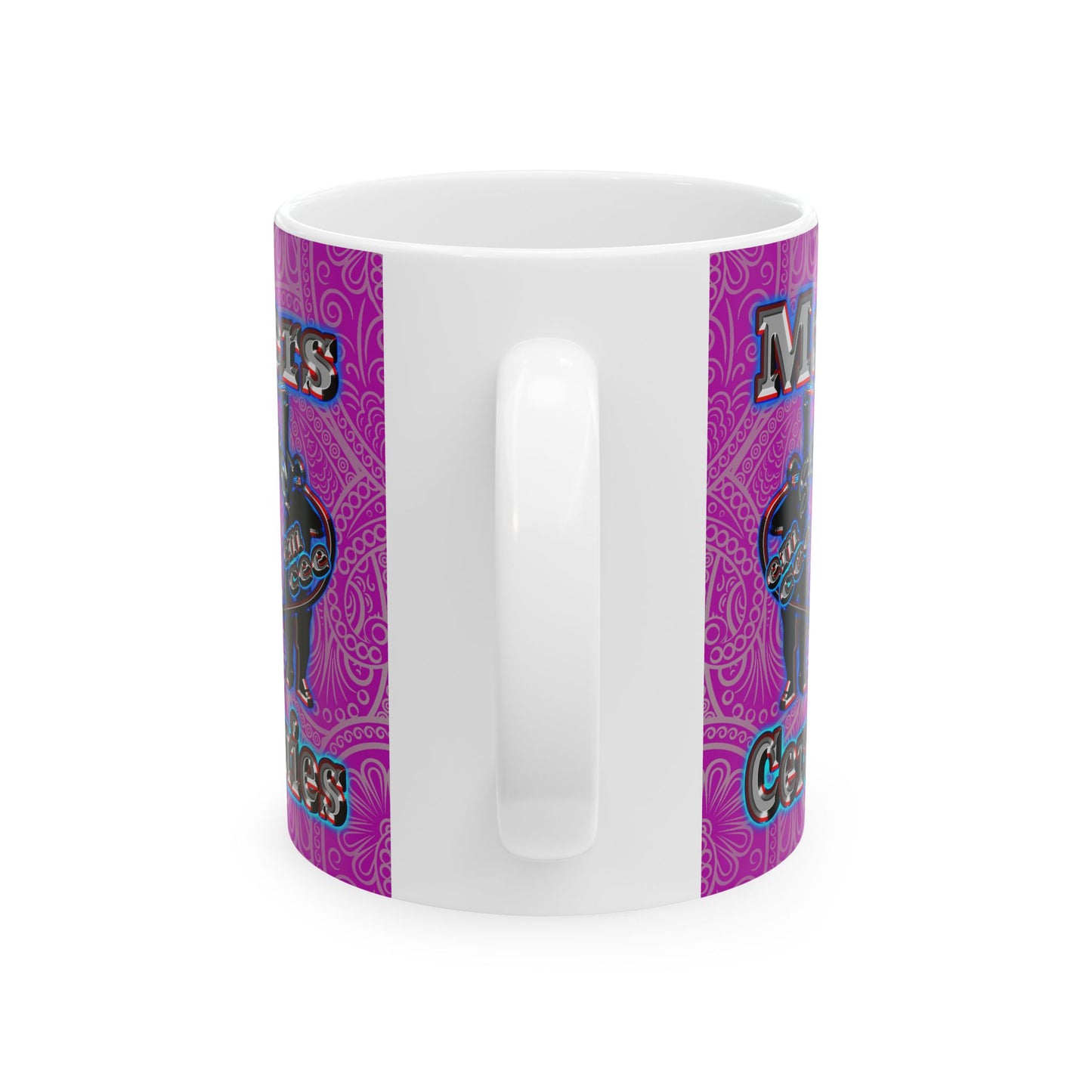 em cee squared - White Mug (pink swirl)