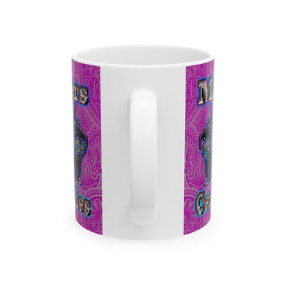 em cee squared - White Mug (pink swirl)