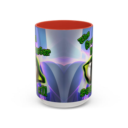 green monster - Accent Mug (grey-pink wave)