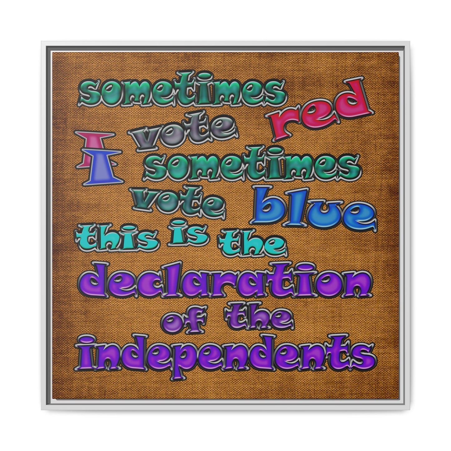 declaration of the independents - framed canvas art (brown papyrus)