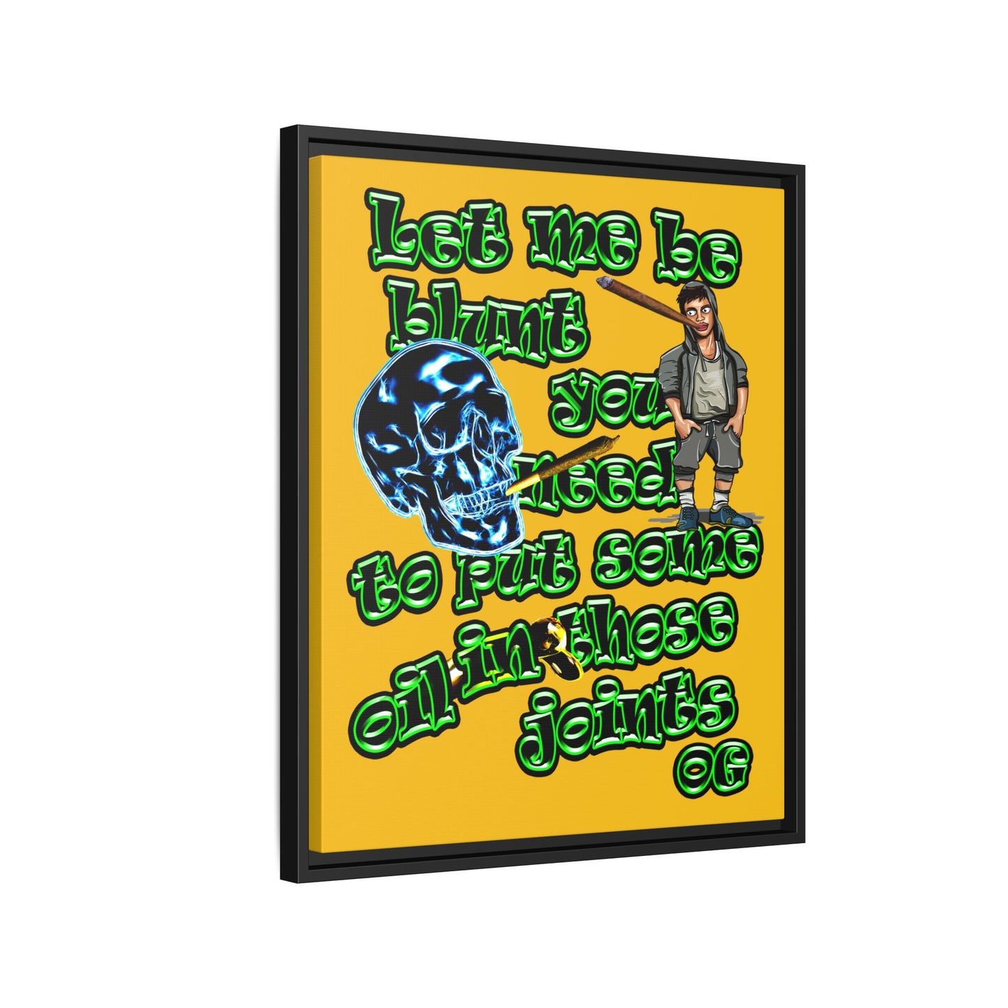 og - framed canvas art (yellow)