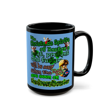 christmas spirits of boston - Black Mug (light blue)