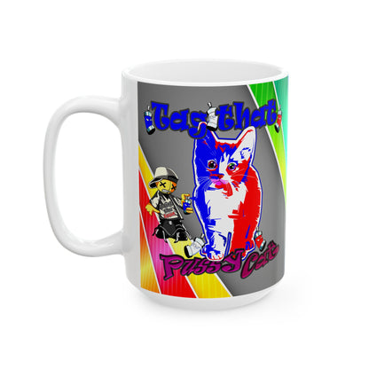 tag that - White Mug (rainbow split)