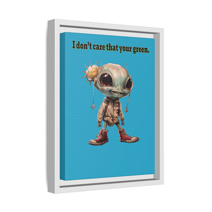 I don't care that your green - framed canvas art (turquoise)