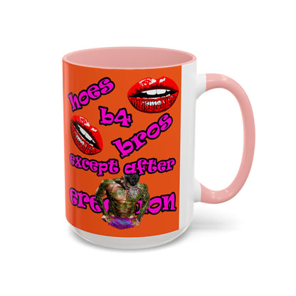 hoes b4 bros - Accent Mug (orange)