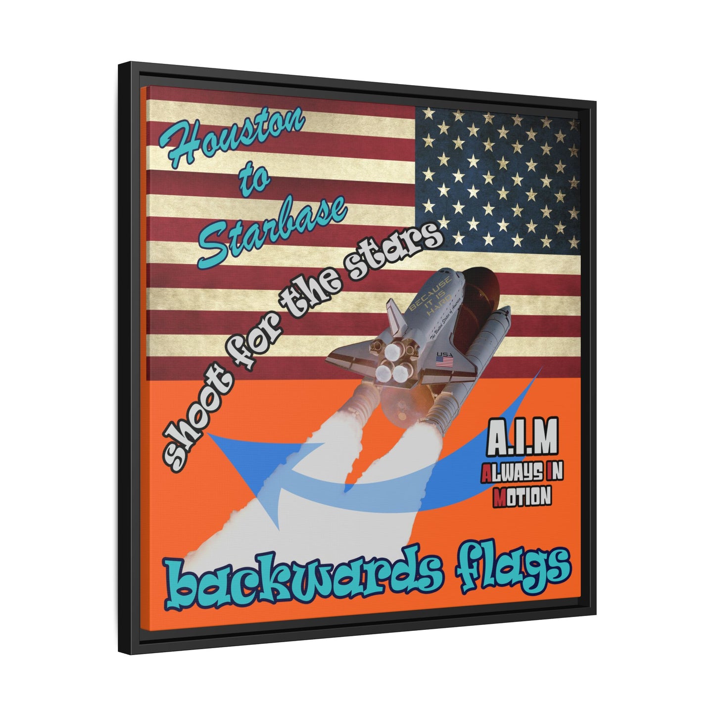 shoot for the stars - framed canvas art (orange)