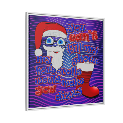 santa's shoes - framed canvas art (purple wave)