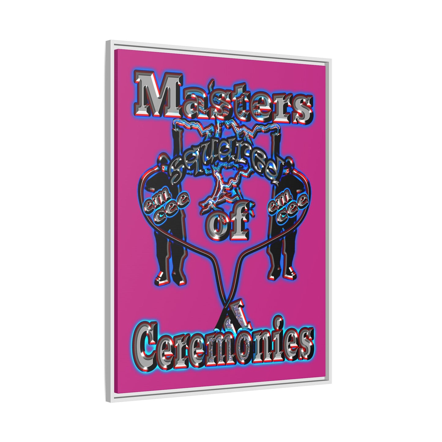 em cee squared - framed canvas art (pink)