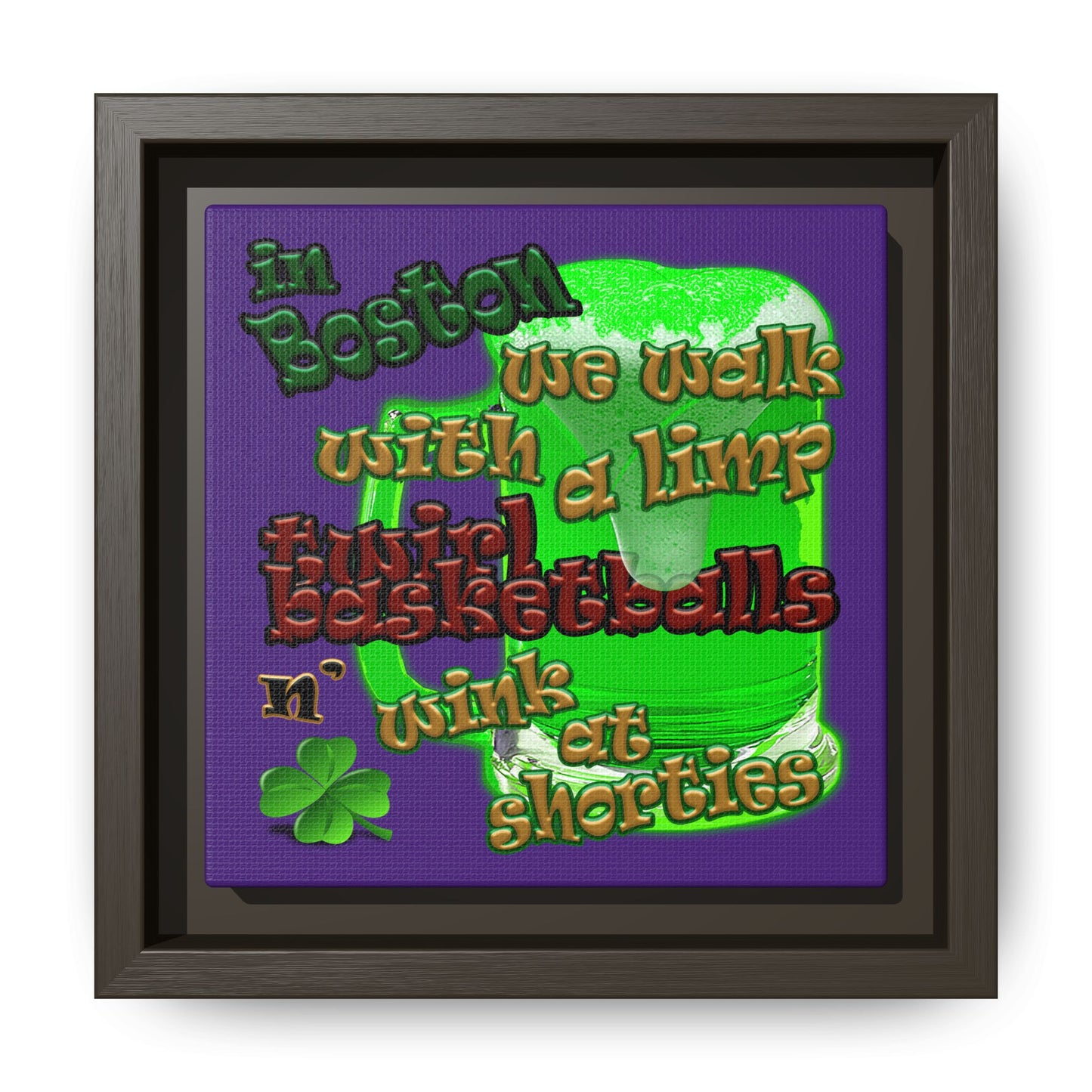 celtics logo - framed canvas art (purple)