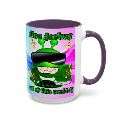 disc jockey - Accent Mug (light blue-pink wave)