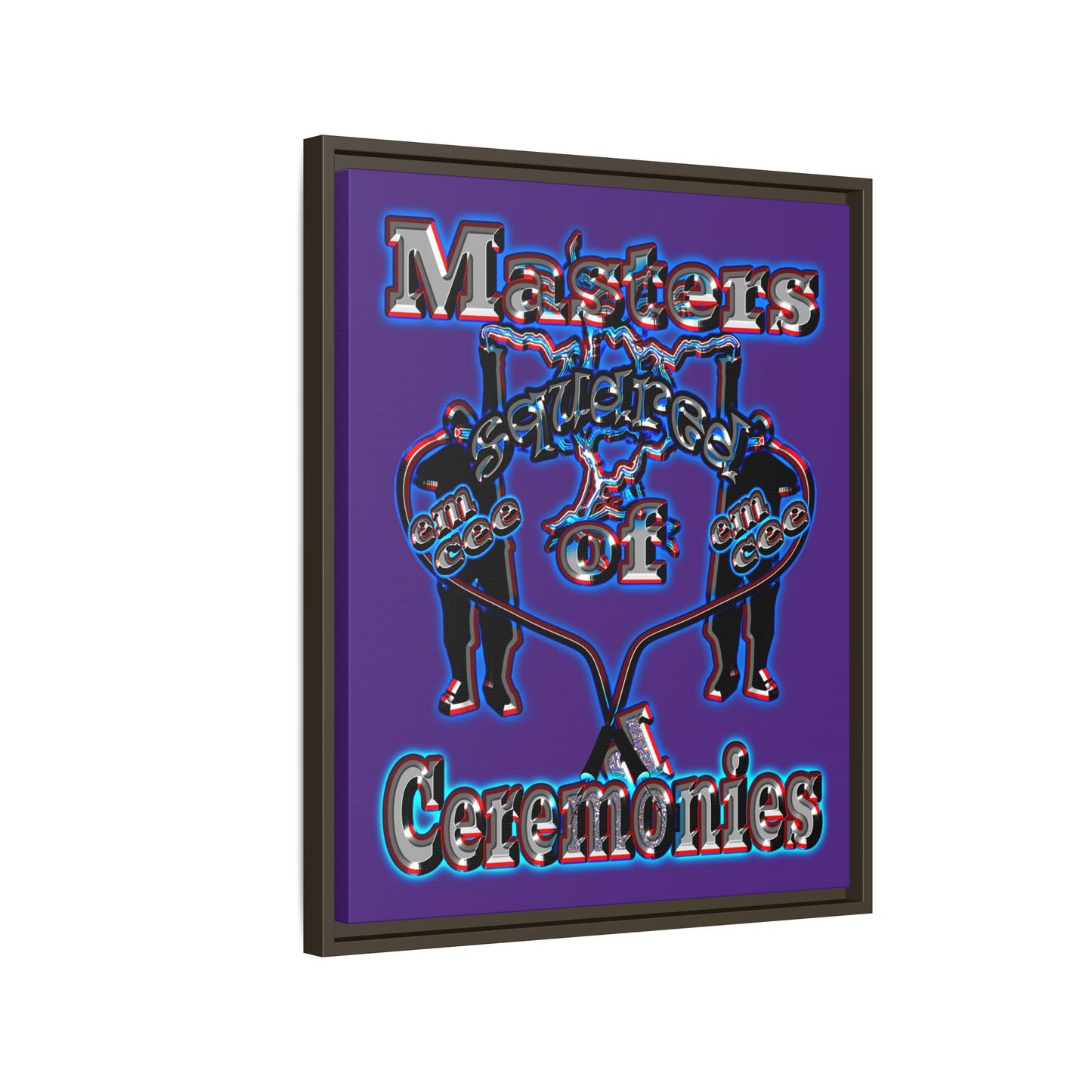 em cee squared - framed canvas art (purple)