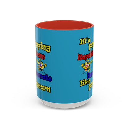 popping like popcorn - Accent Mug (turquoise)